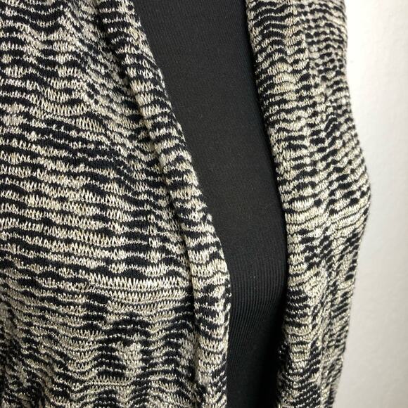 Cache black gold metallic animal print open front long cardigan size Small - Picture 6 of 13
